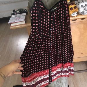 Pattern spaghetti strap sun dress